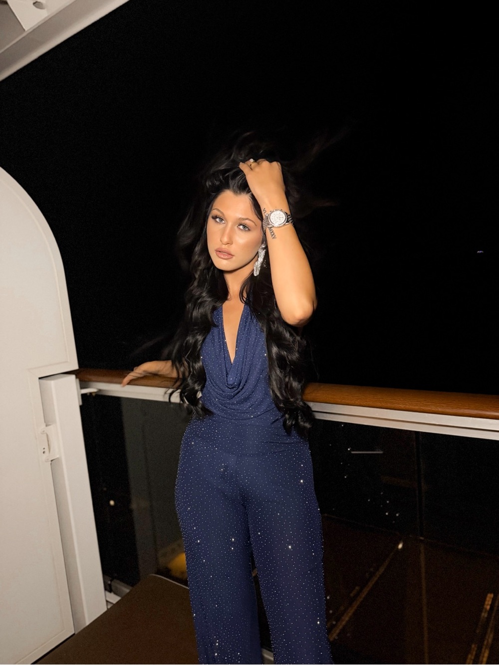 Women’s Navy Blue Sparkle Jumpsuit